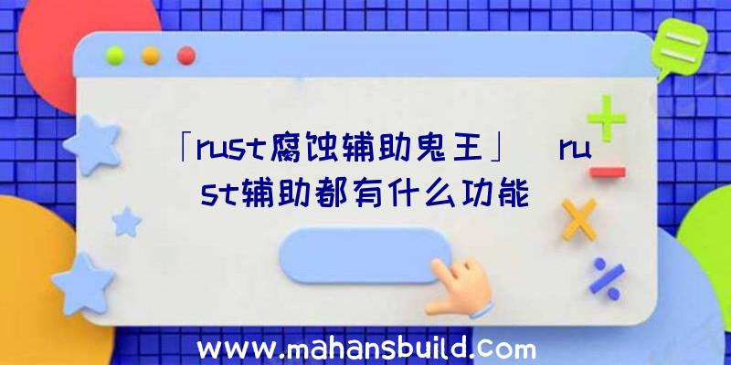 「rust腐蚀辅助鬼王」|rust辅助都有什么功能